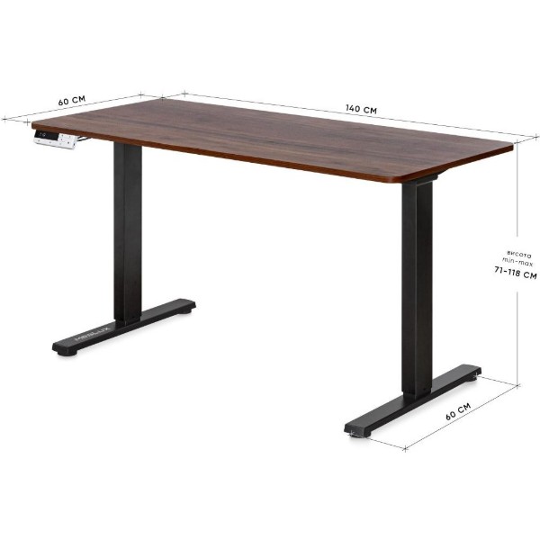 Фото - Стіл з електрорегулюванням висоти Mealux PowerDesk Duo Walnut (EVO-242 Duo Walnut /B)